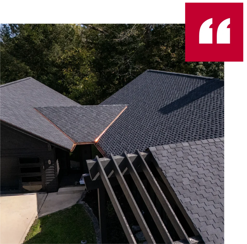 Roofing consultant discussing shingle options with homeowner